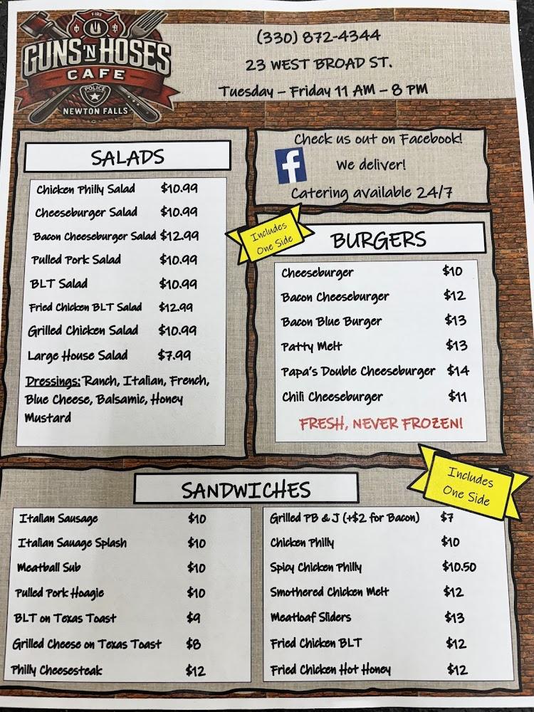 Guns 'N Hoses Cafe and Catering Menu image 2